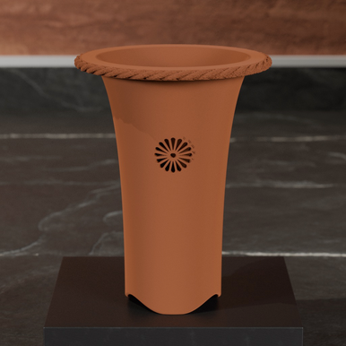 3D Printed Cymbidium Pot - Kiku (Copper)
